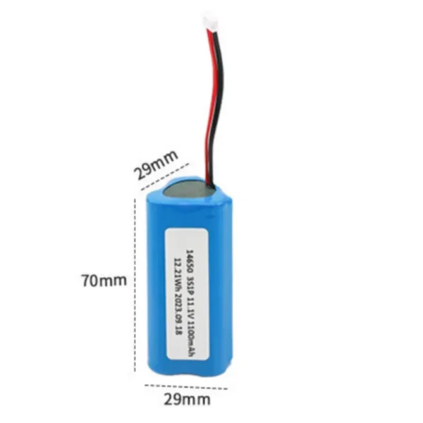 14650 11.1V 1100mAh 3S1P Li-ion Battery Pack OEM Custom Solution for LED Lighting