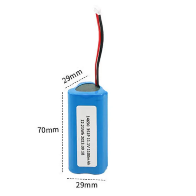 14650 11.1V 1100mAh 3S1P Li-ion Battery Pack OEM Custom Solution for LED Lighting