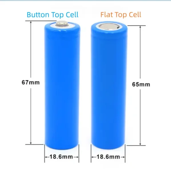 18650 Li-ion Battery Cell with Flat Top and Button Top Options