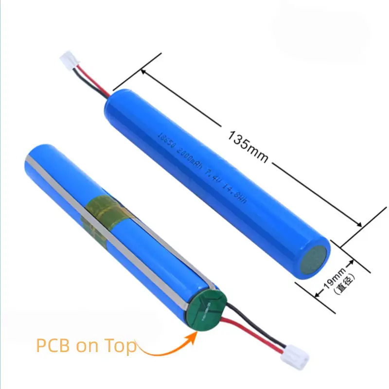 7.2V li ion battery with pcm on top