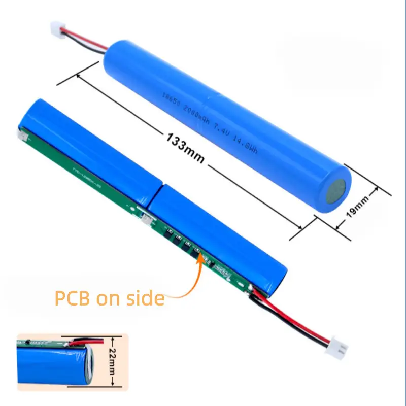 7.2V li ion battery with pcm on side