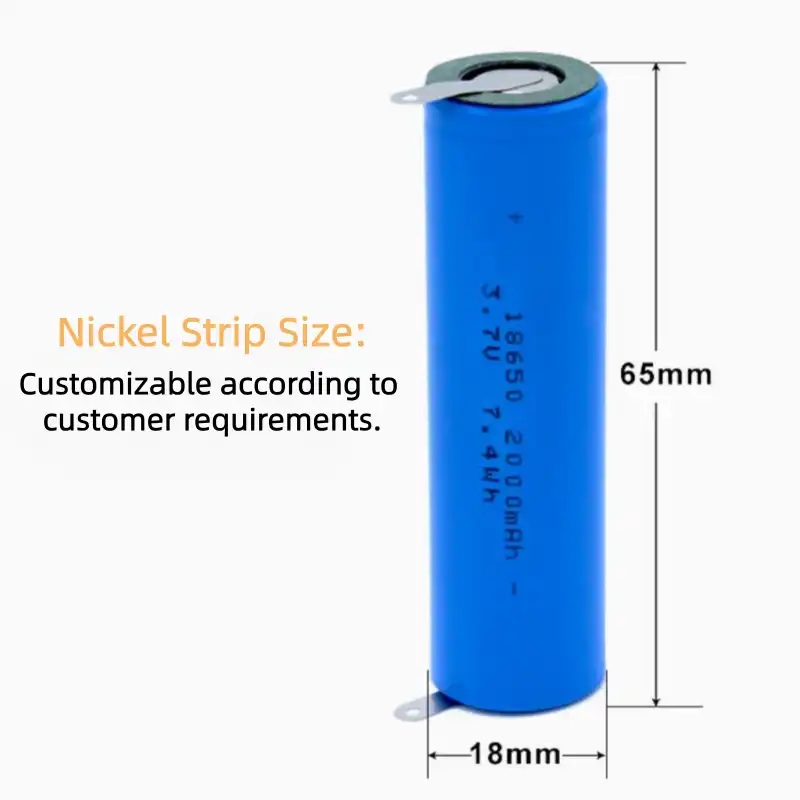 18650 3.7V Li-ion Battery Cell with Custom Nickel Tab Welding - Image 2