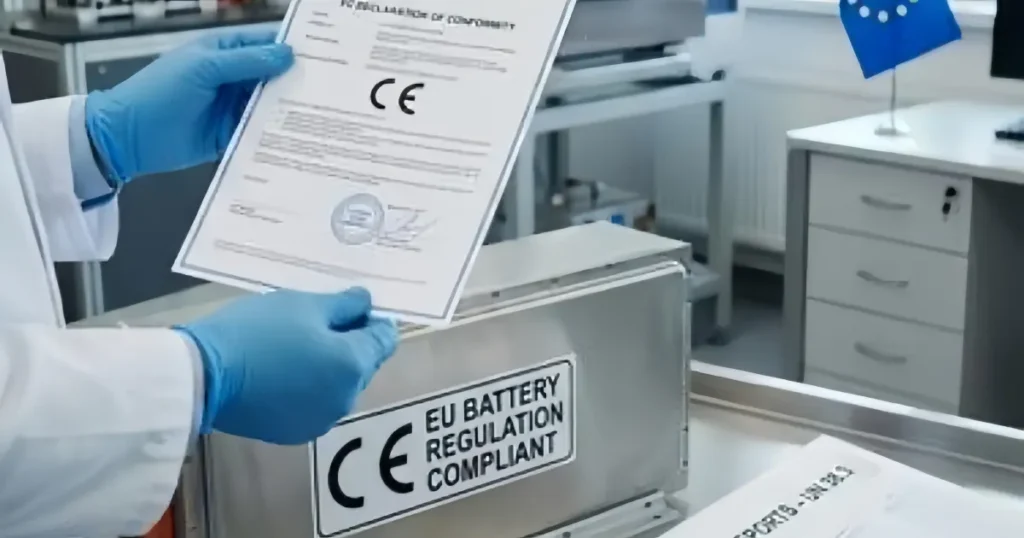 What certifications and documents are required for lithium batteries exported to the European market?