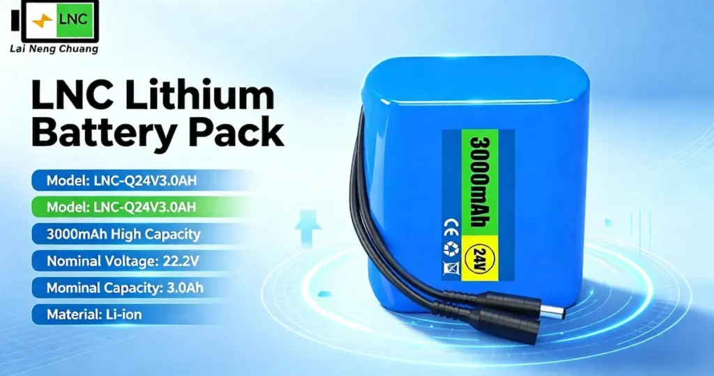 24V 3.0Ah 6S1P Lithium-ion Battery Pack for Solar and Electronics Applications