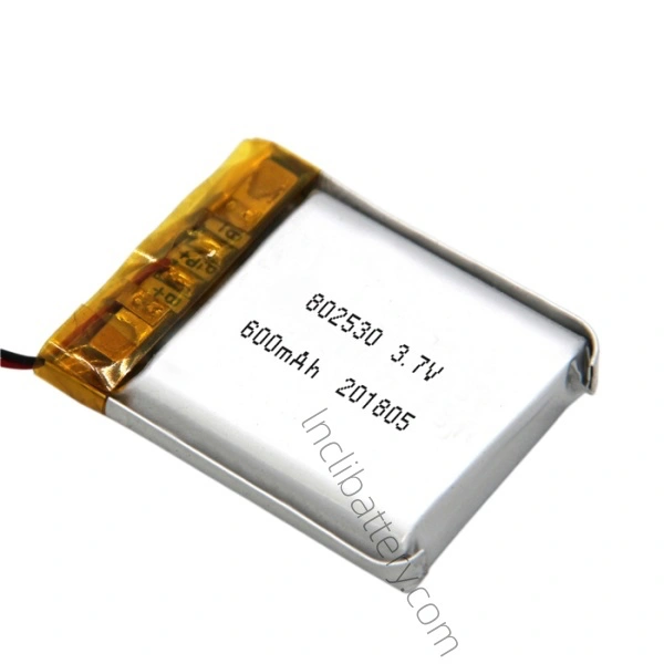 802530 600mAh 3.7V Slim Rechargeable LiPo Battery