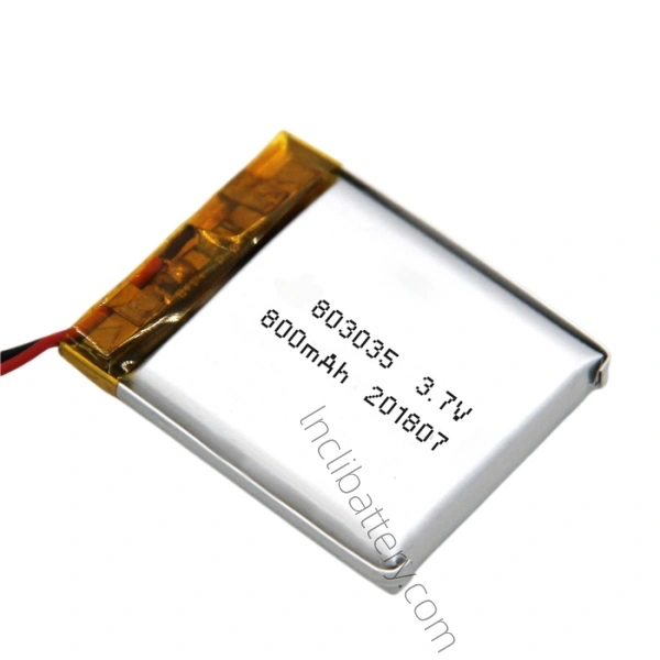 803035 800mAh 3.7V Slim Rechargeable LiPo Battery