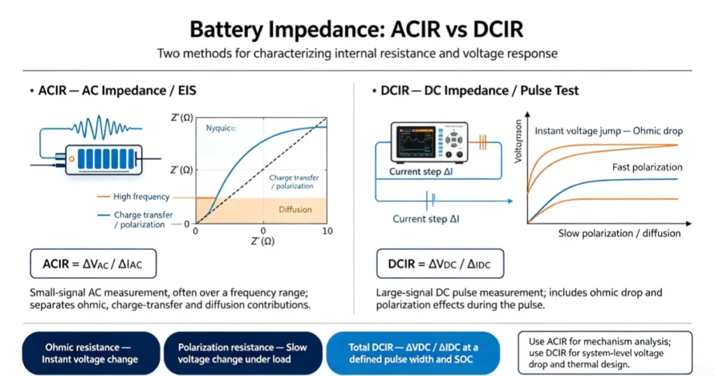 ACIR vs. DCIR: Why Do Battery Resistance Measurements Differ by Several Milliohms?